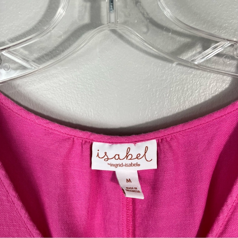 Isabel Maternity Pink Breathable Cotton Button Front Casual Dress Medium M - Picture 5 of 6